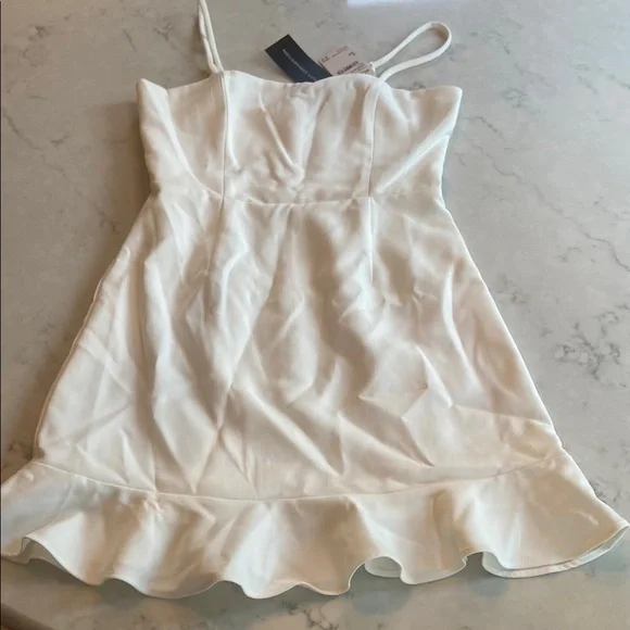 French Connection Women's Whisper Frill Hem Cami Minidress - White - Mini Dresses French Connection Women's Whisper Frill Hem Cami Minidress - White - Mini Dresses